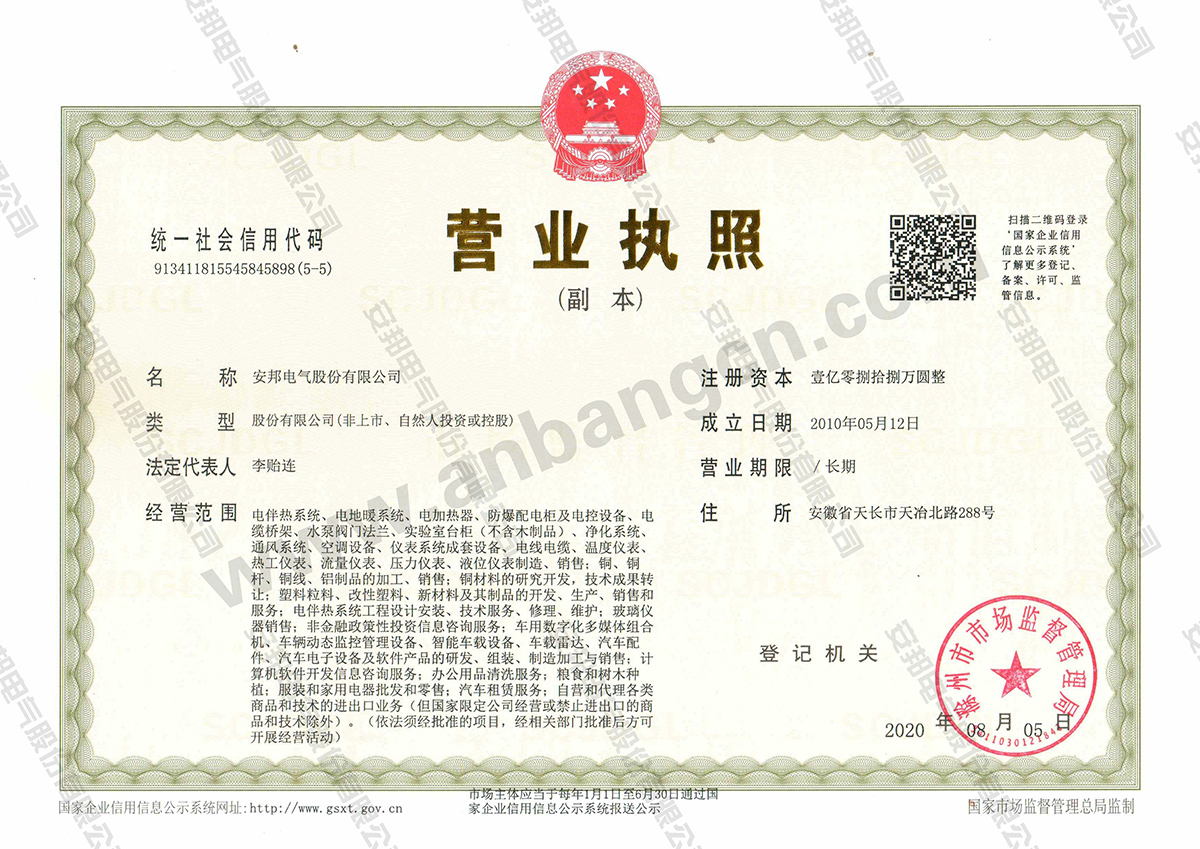 企業法人營業執照（副本）